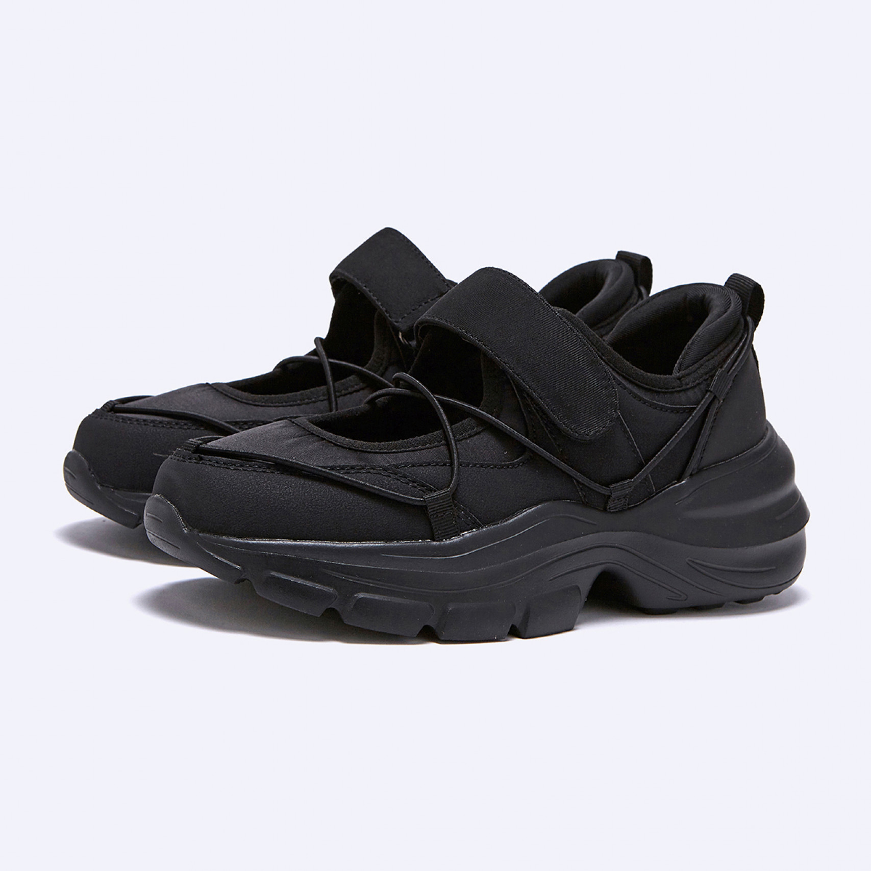 멀티스트랩 메리제인 플랫폼 스니커즈 블랙 여성 / HPWPDFB90119