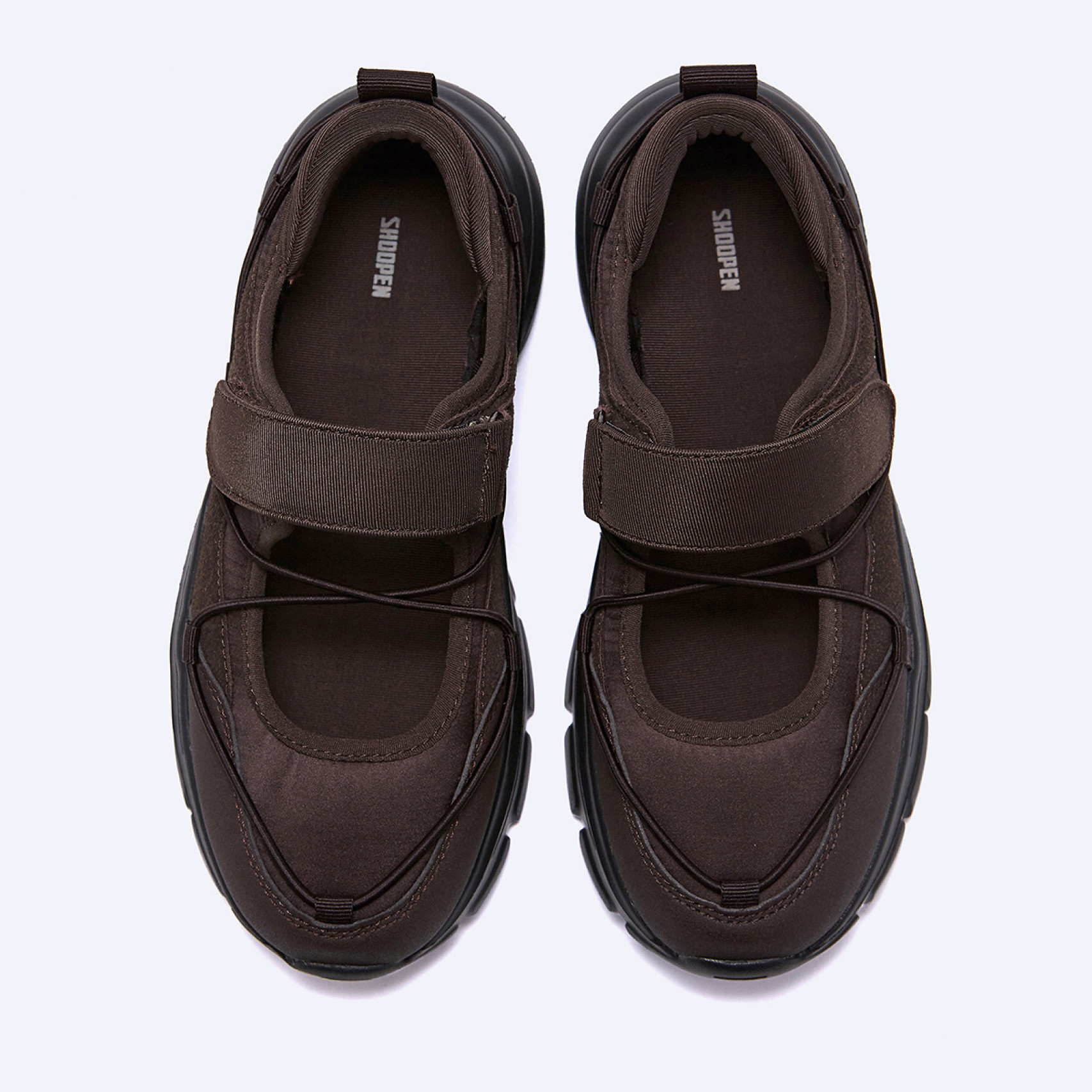 멀티스트랩 메리제인 플랫폼 스니커즈 브라운 여성 / HPWPDFB90178