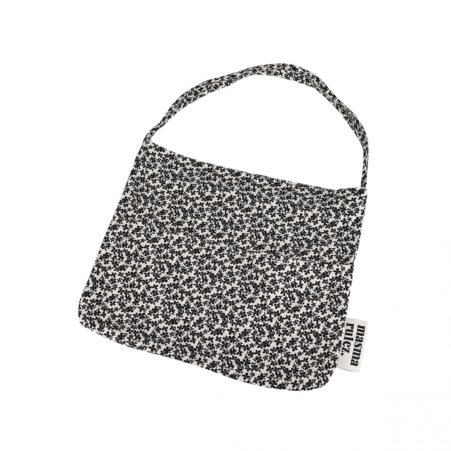 래빗 숄더백 블랙 플라워