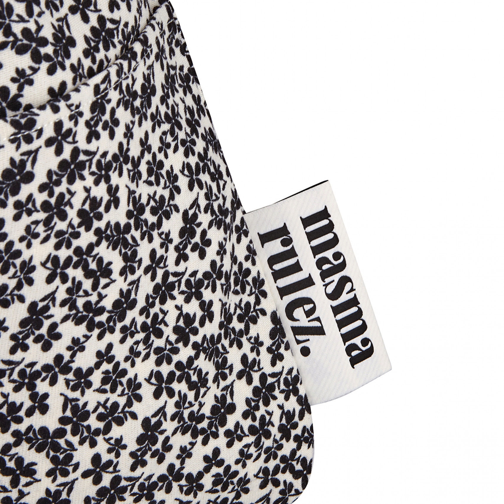 래빗 숄더백 블랙 플라워