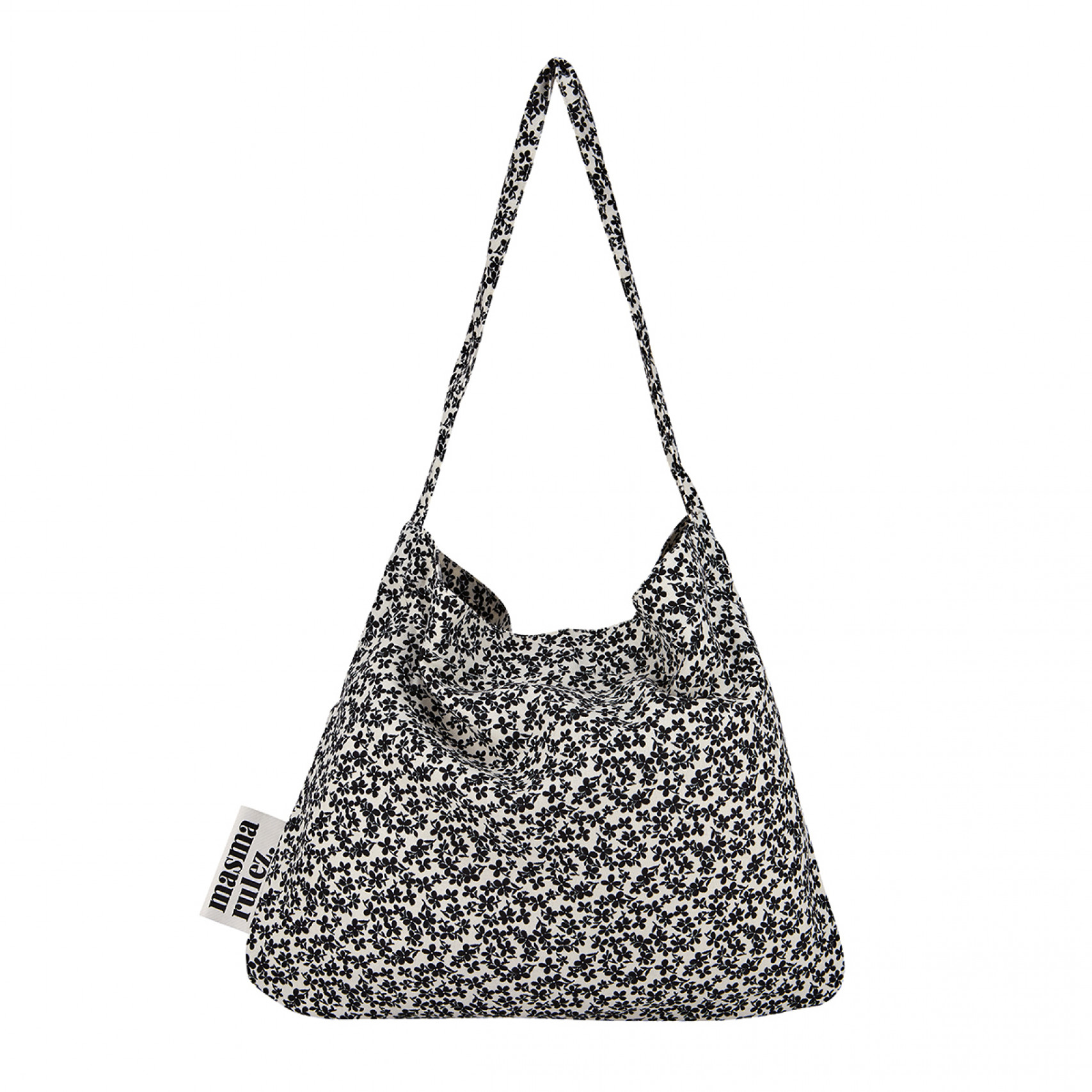 래빗 숄더백 블랙 플라워