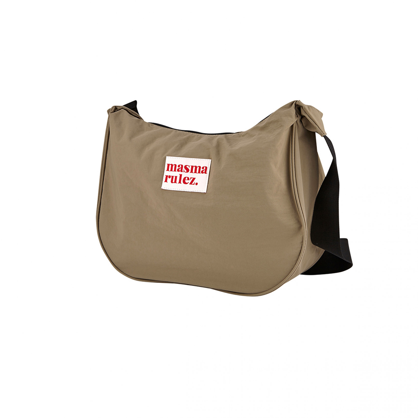 하프문 크로스백 카키 베이지