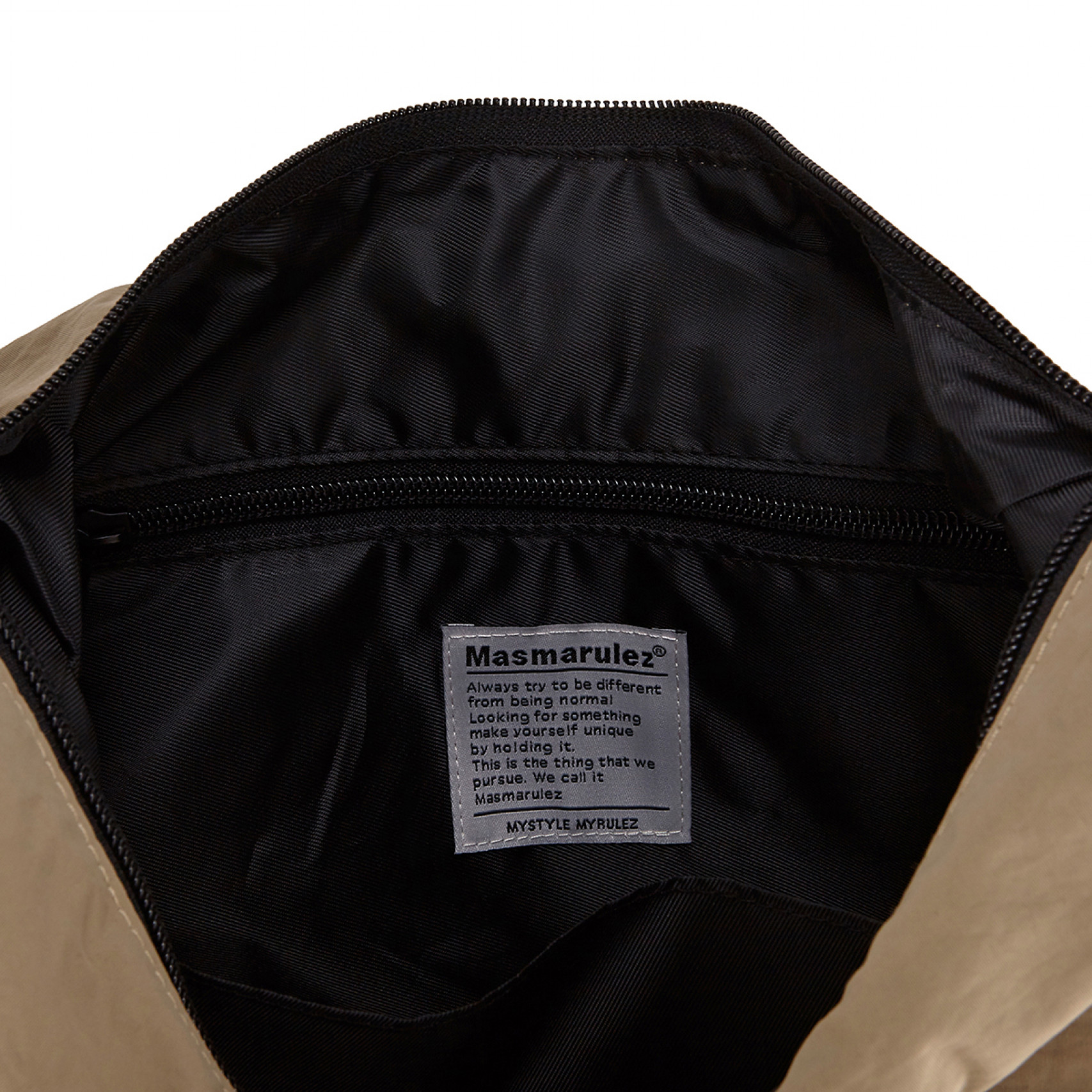 하프문 크로스백 카키 베이지