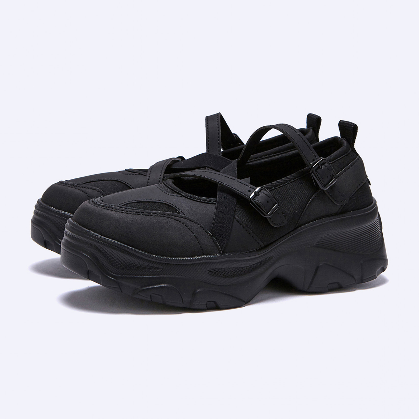 로미타 플랫폼 밴딩 메리제인 슈즈 블랙 / FLOTGA1W32