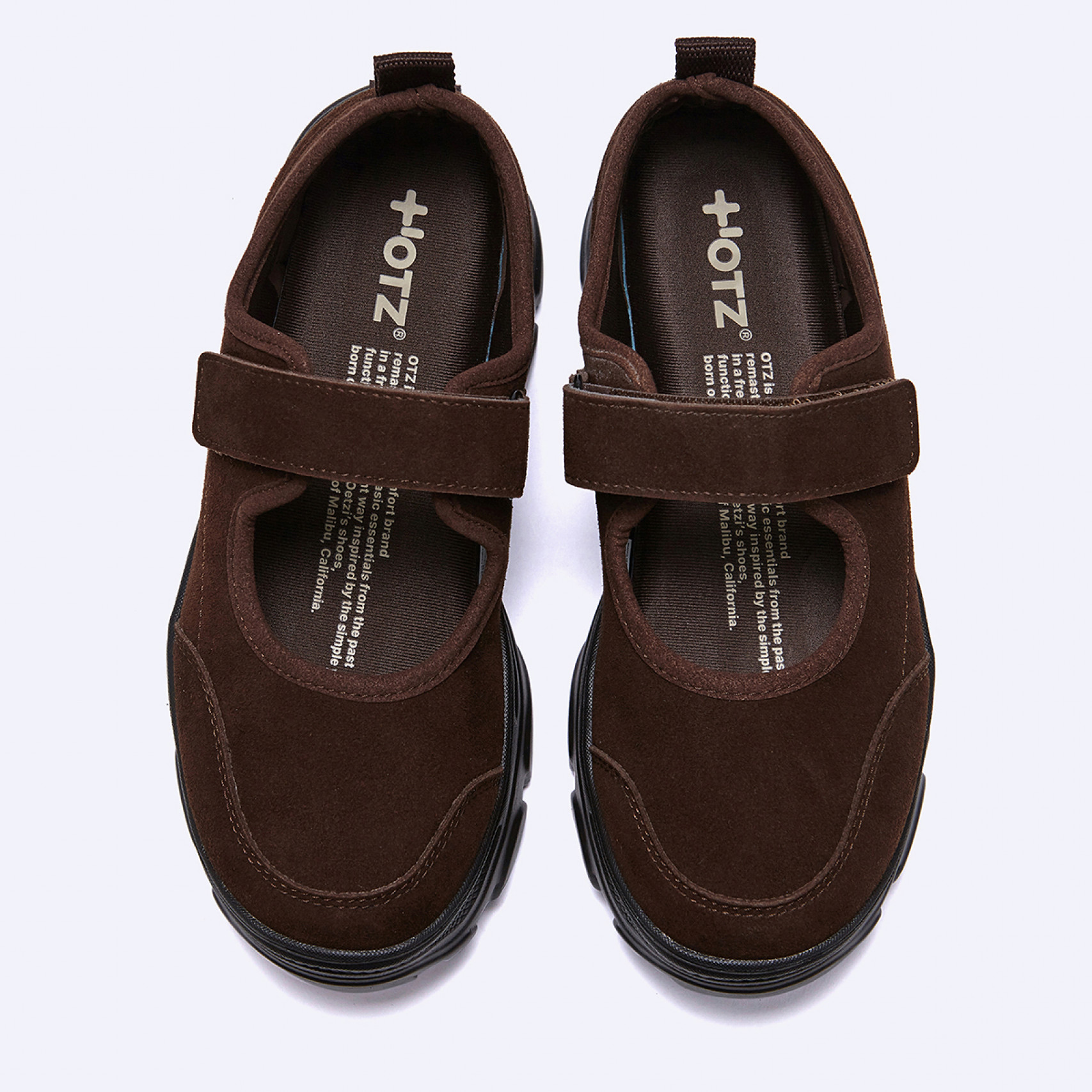 로미타 스웨이드 플랫폼 벨크로 메리제인 슈즈 브라운 / FLOTGA1W53