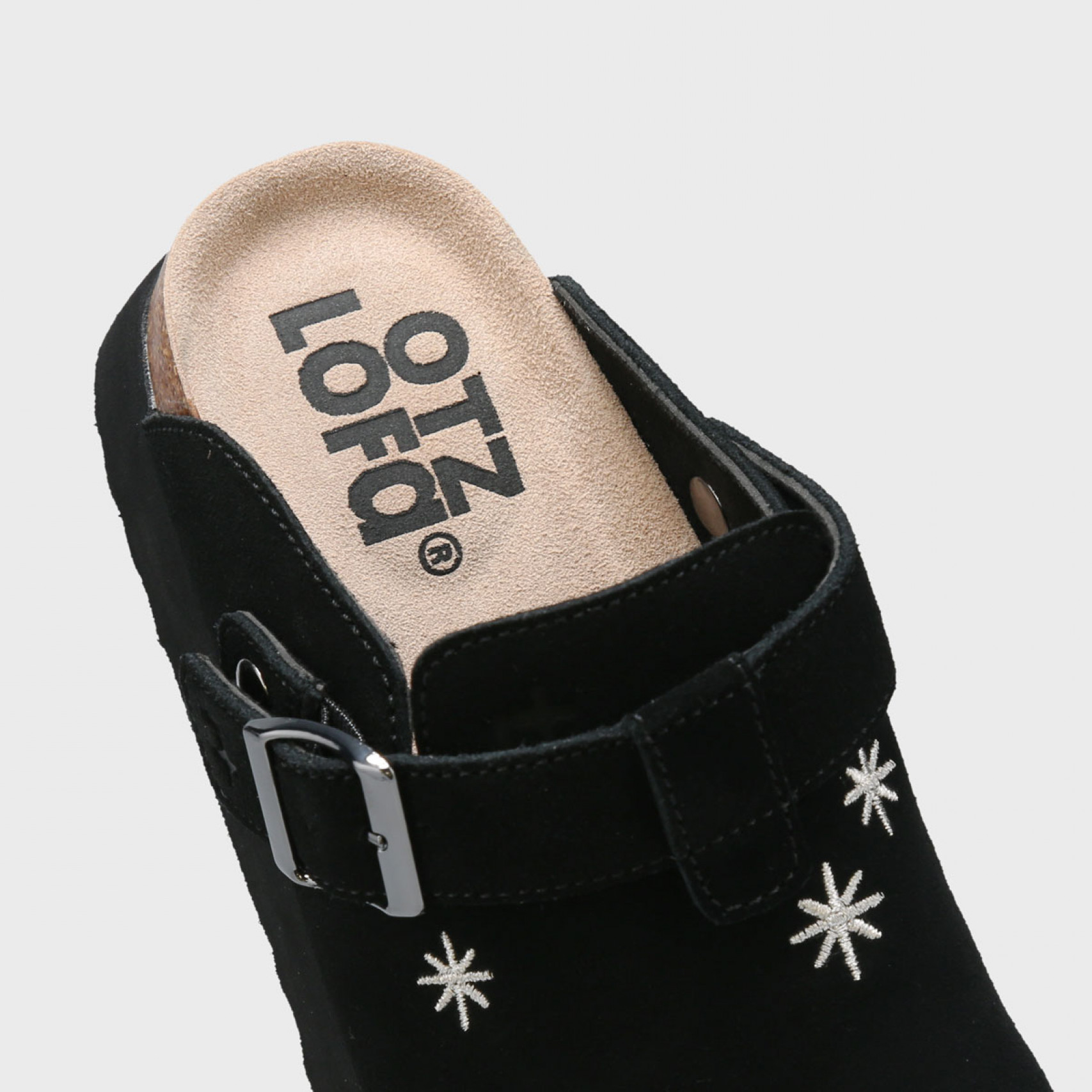 오찌x로파서울 토피 스웨이드 클로그 블랙 / FLOTFA3W49