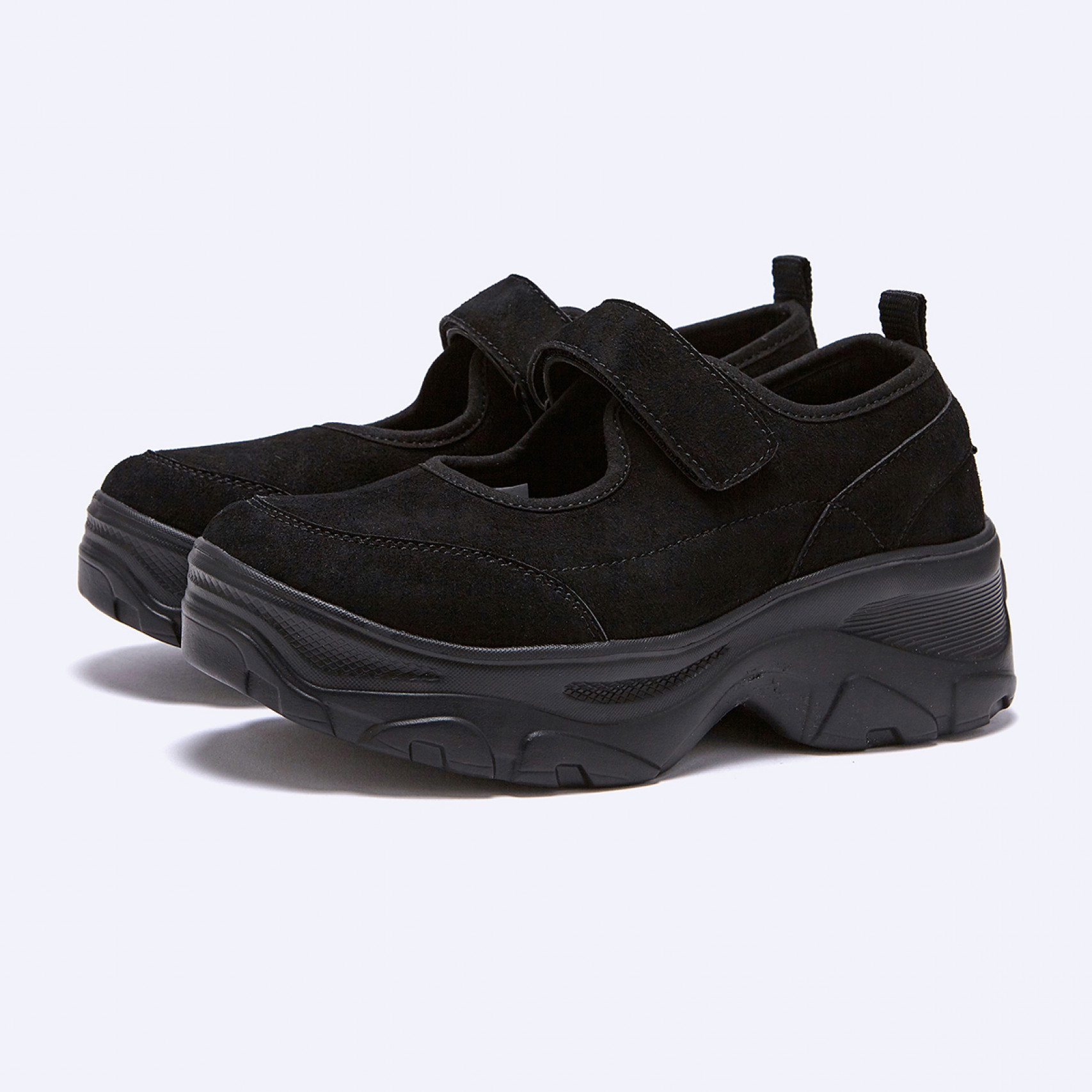 로미타 스웨이드 플랫폼 벨크로 메리제인슈즈 블랙 / FLOTGA1W52