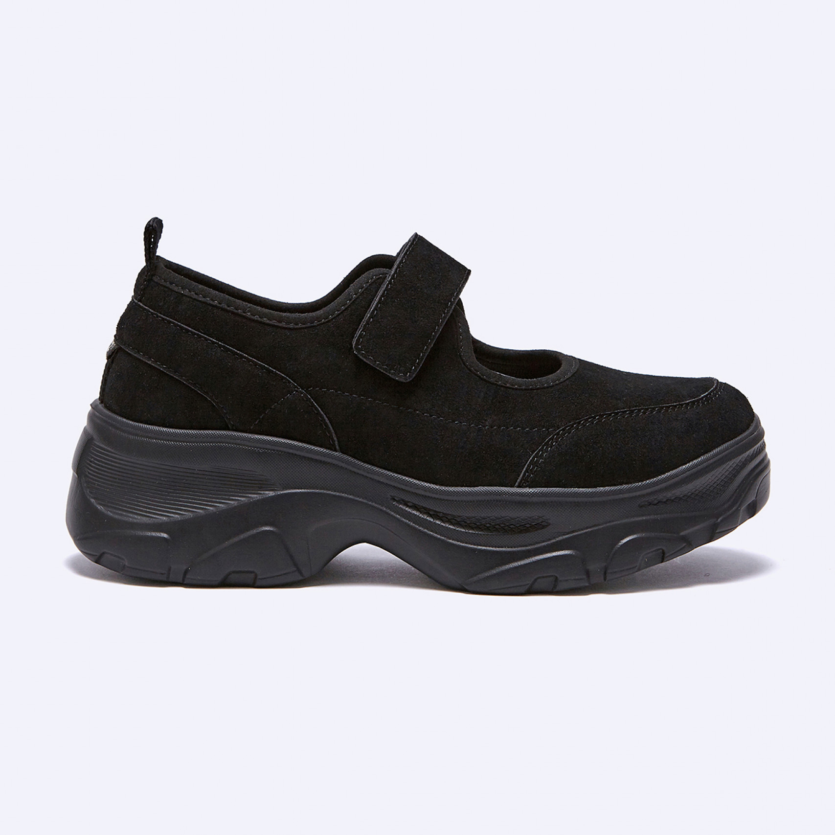 로미타 스웨이드 플랫폼 벨크로 메리제인슈즈 블랙 / FLOTGA1W52