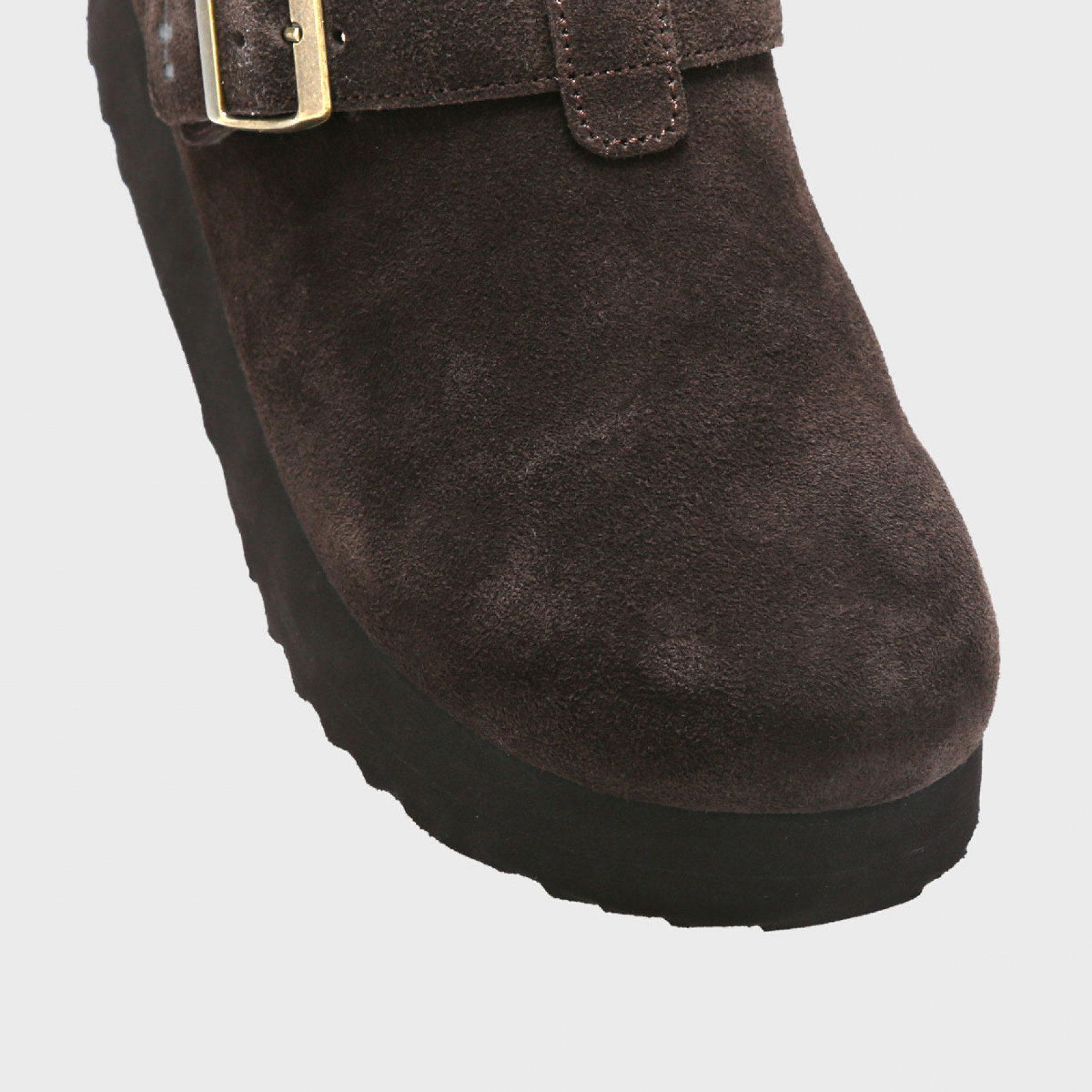 토피 스웨이드 클로그 브라운 여성 / FLOTGA1W47