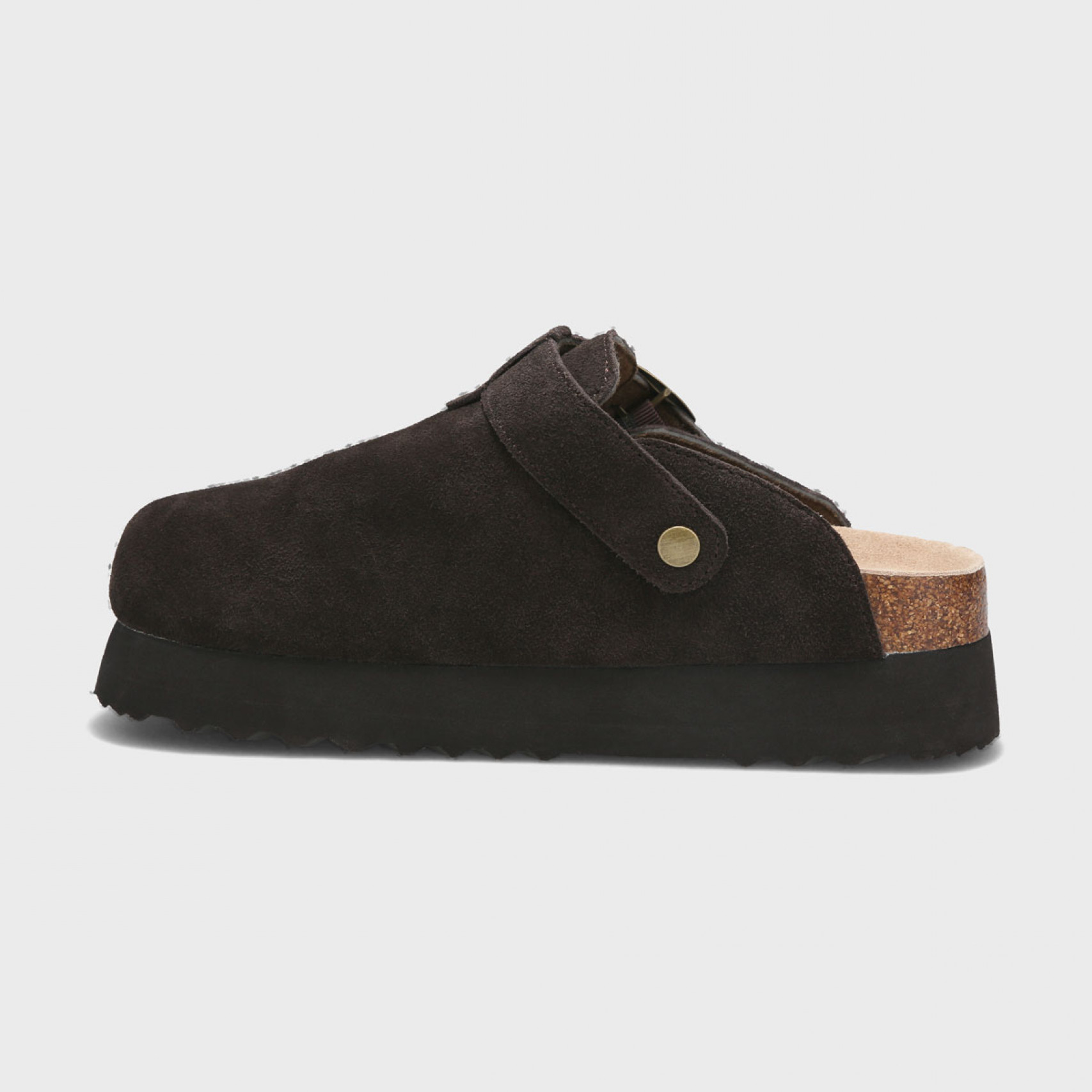 토피 스웨이드 클로그 브라운 여성 / FLOTGA1W47