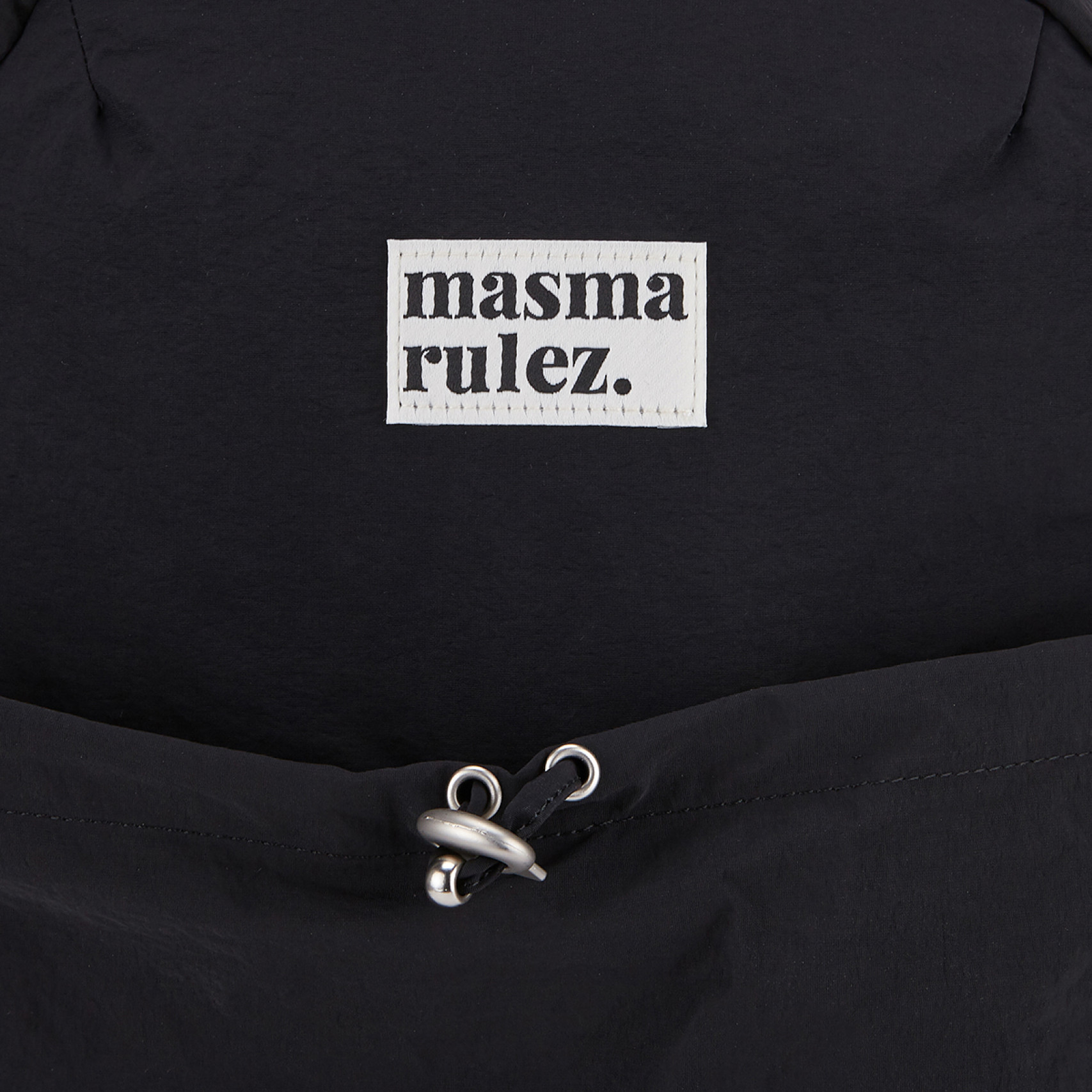 미니 리본 포켓 백팩 블랙