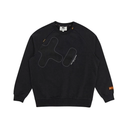 시그니쳐 세미 오버핏 라운드 스웻셔츠_Black