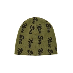 스크립트 자카드 올 오버 베이직 비니 올리브 / 13946845