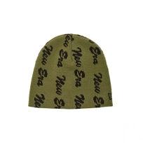 스크립트 자카드 올 오버 베이직 비니 올리브 / 13946845