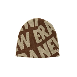 자카드 올 오버 베이직 비니 브라운 / 13946852