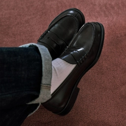 남성용 소가죽 페니로퍼 HS-906 BLACK