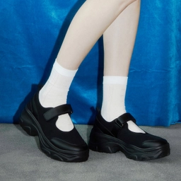 로미타 플랫폼 벨크로 메리제인슈즈 블랙 / FLOTEA1W05