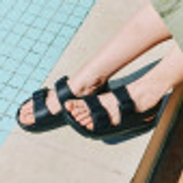 D Basic 쿠션 더블 샌들 블랙 / FLFDES2U11