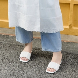 셔링 뮬 아이보리 5cm / FLPRES3W06