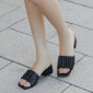 셔링 뮬 블랙 5cm / FLPRES3W07
