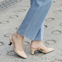 세미스퀘어 슬링백 라이트 베이지 5.5cm / FLPREA3W04