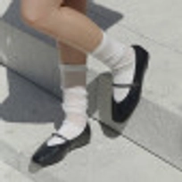 V컷 메리제인슈즈 블랙 1cm / FLPREA3W01