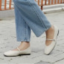 V컷 메리제인슈즈 아이보리 1cm / FLPREA3W02