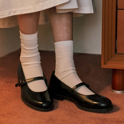 여성용 소가죽 레더 메리 제인 블랙 / SF341B-BLACK