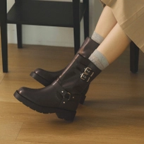 바이커 부츠 브라운 4cm / FLPREF3W09