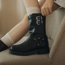 바이커 부츠 블랙 4cm / FLPREF3W08