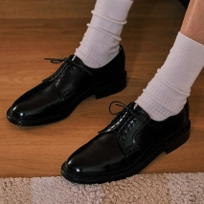 남성용 소가죽 더비슈즈 HS-711 BLACK