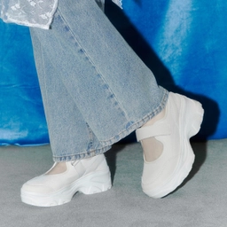 로미타 플랫폼 벨크로 메리제인슈즈 화이트 / FLOTFA2W38