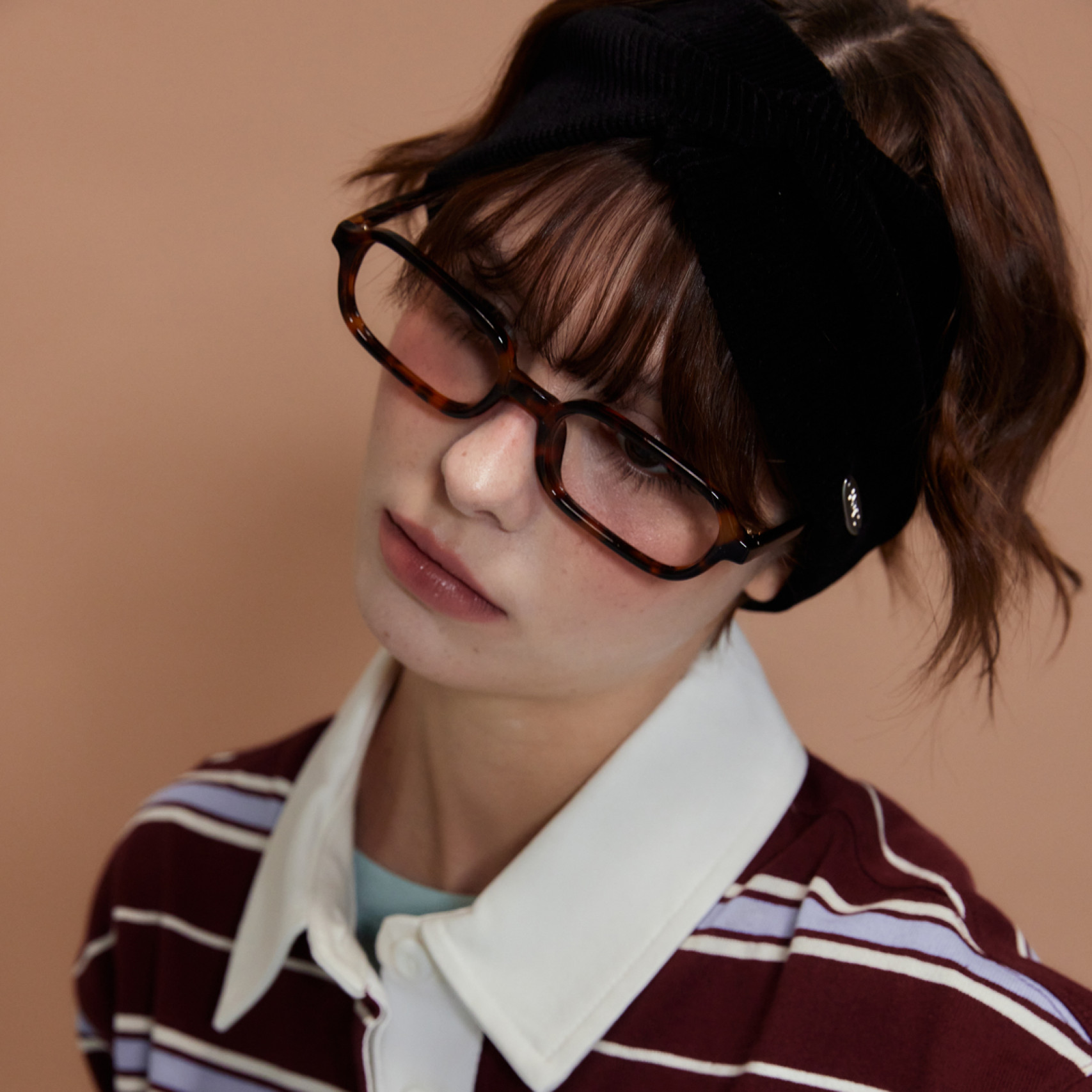 트위스트 코듀로이 헤어 밴드 블랙 / FLOTFA3A01