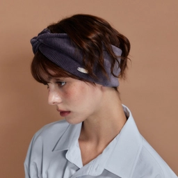 트위스트 코듀로이 헤어 밴드 그레이 / FLOTFA3A03