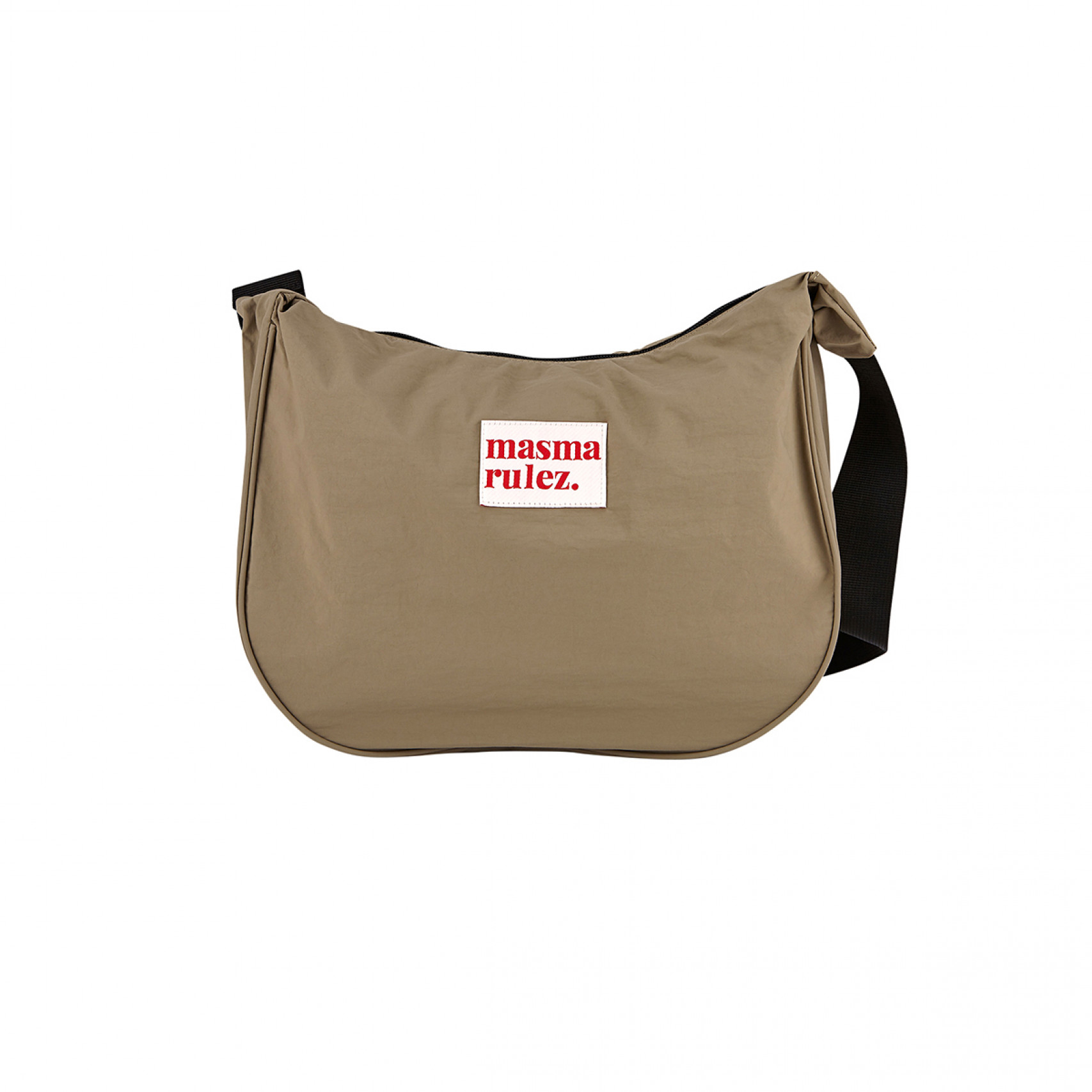 하프문 크로스백 카키 베이지