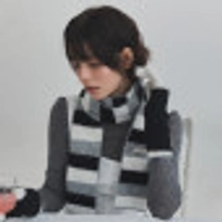 오찌x로파서울 스트라이프 머플러 블랙 그레이 / FLOTFF4A08