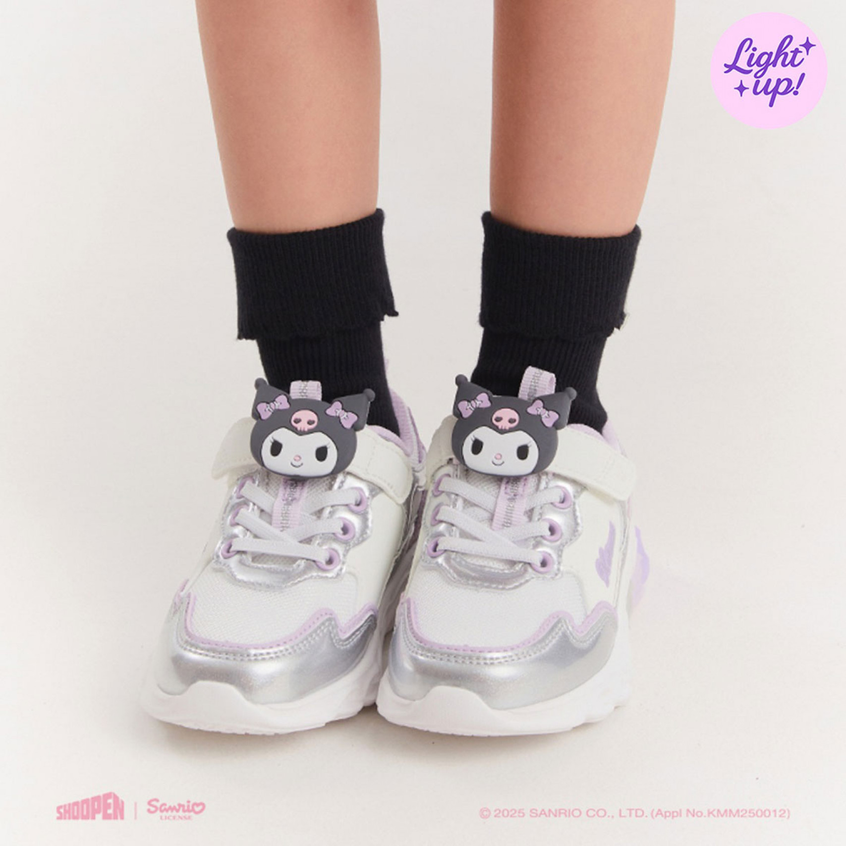 산리오 하트 라이팅 운동화 라벤더 / HPKR6FB94S88