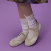 (1/30 예약발송) 툴레아 밴딩 플랫 스웨이드 아이보리 / FLOTGA1W21