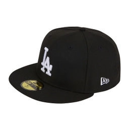 MLB LA 다저스 베이직 피티드캡 블랙 화이트 / 11591149